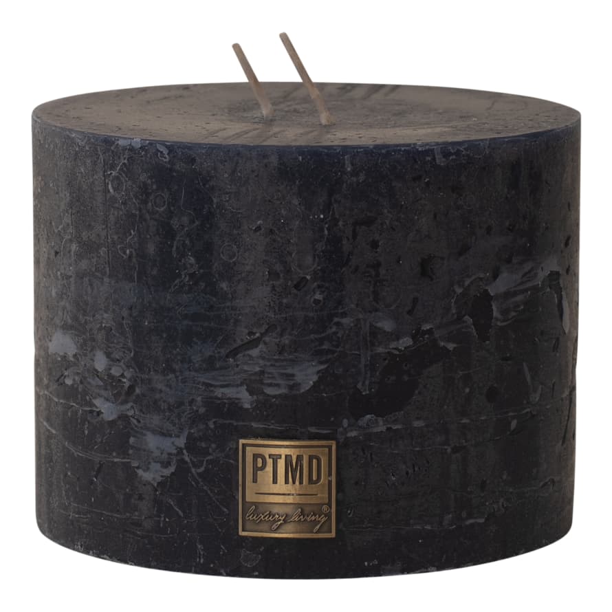 PTMD 9 x 12cm Night Blue Wax Rustic Block Candle