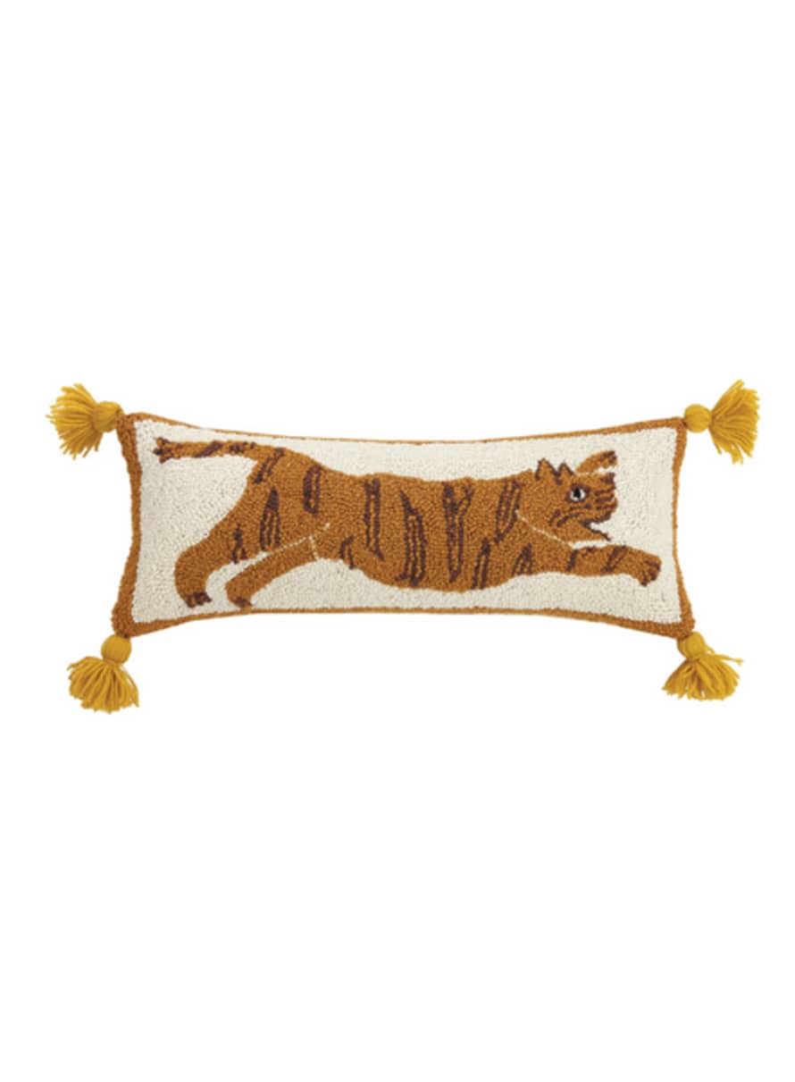 Peking Handicraft Tiger With Tassels Hook Pillow