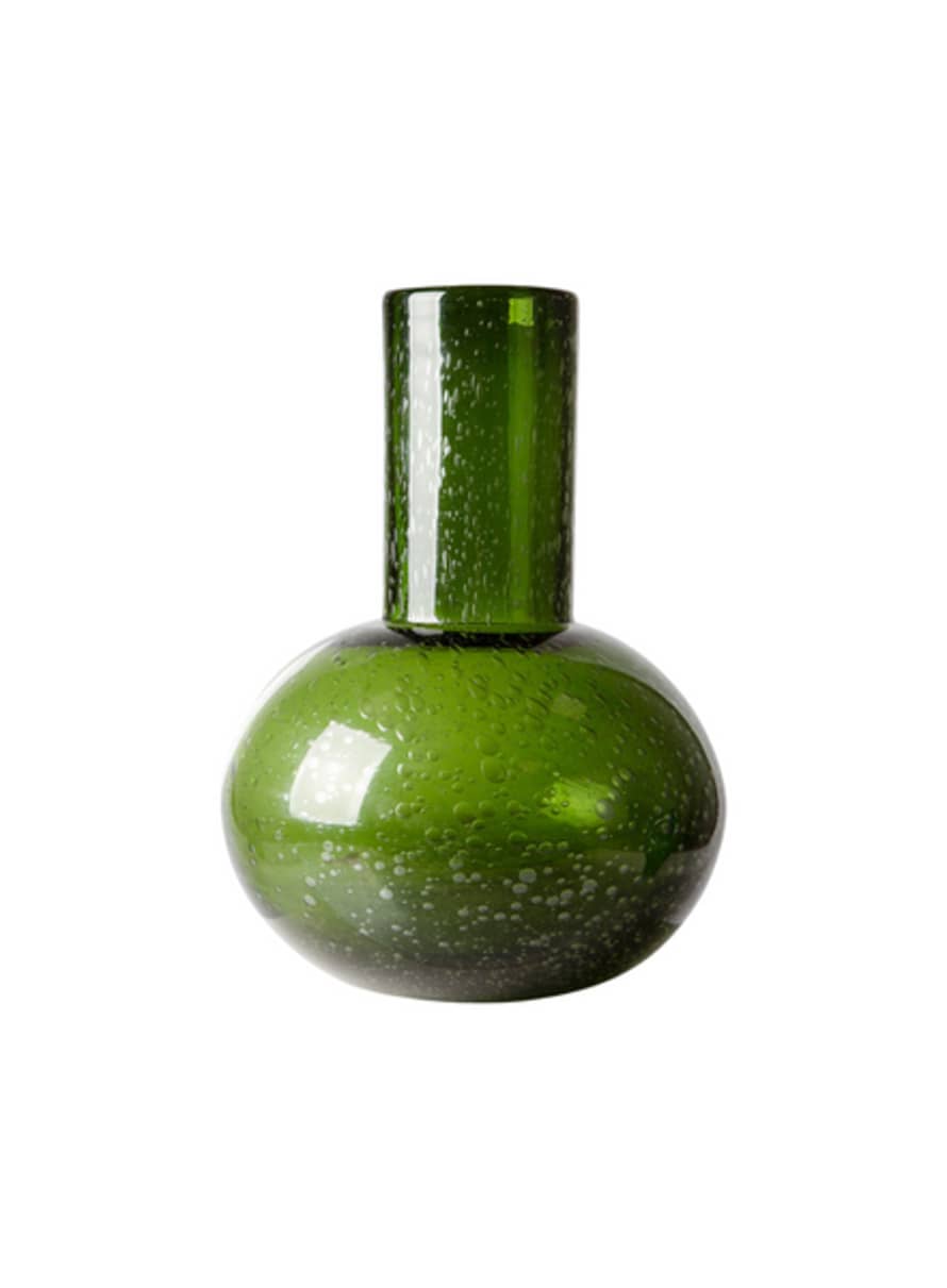 HKliving Green Glass Blown Vase
