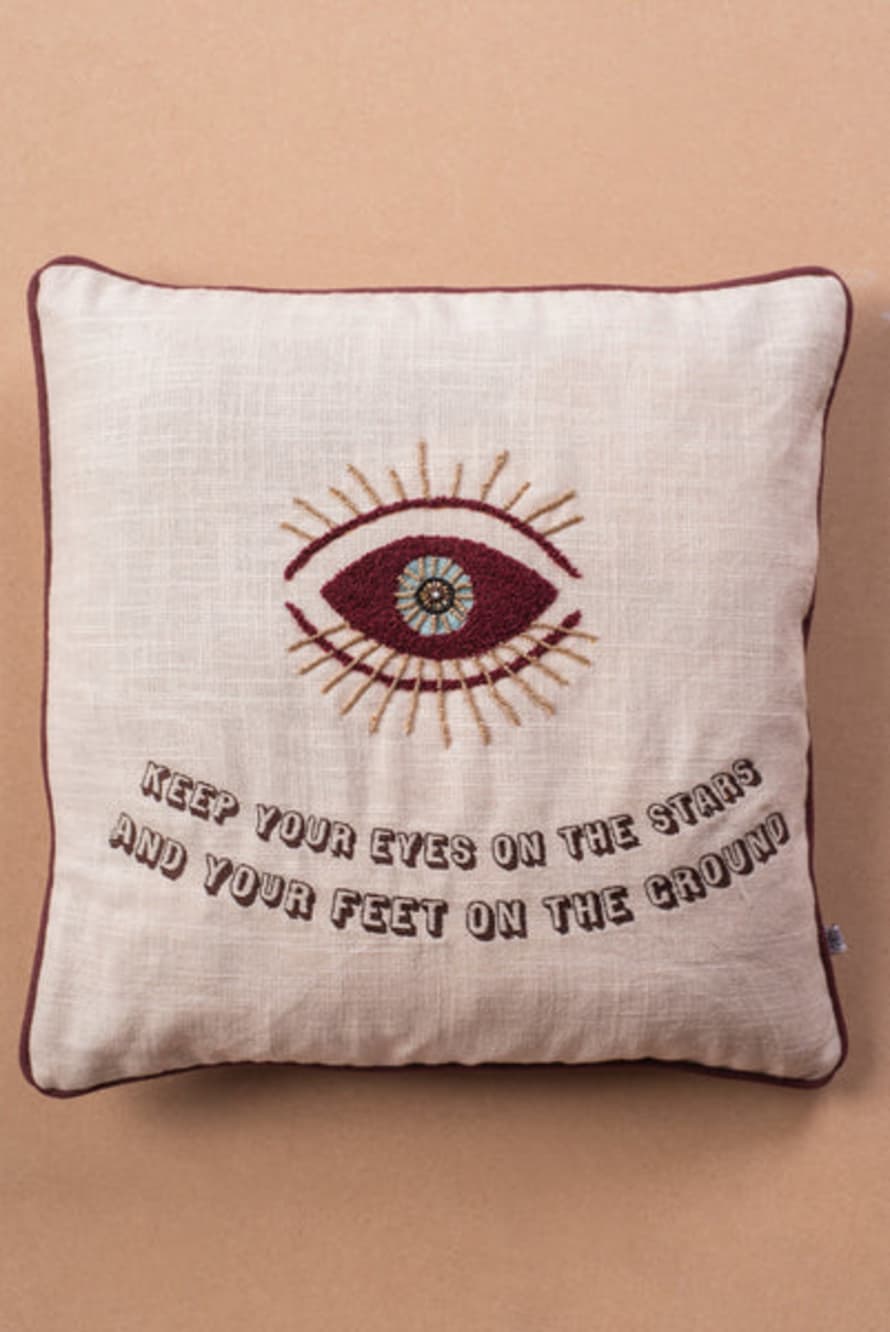 bon bon fistral Eyes On The Stars Embroidered Cushion