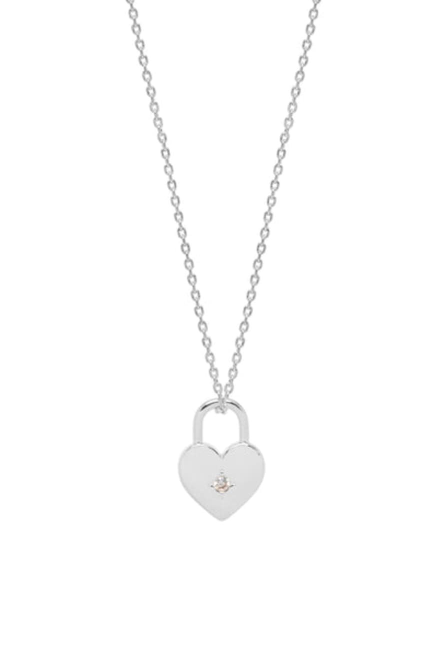 Estella Bartlett  Silver Plated Heart Padlock Necklace