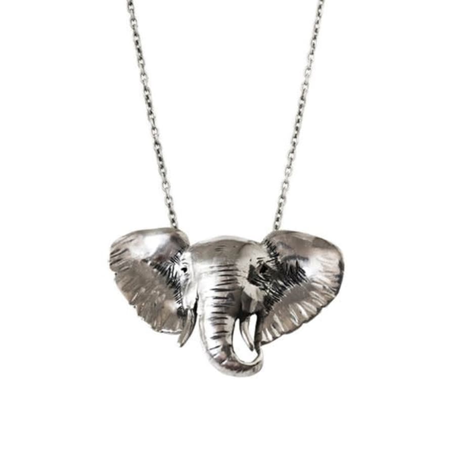 Michi Roman Elephant Necklace - Sterling Silver