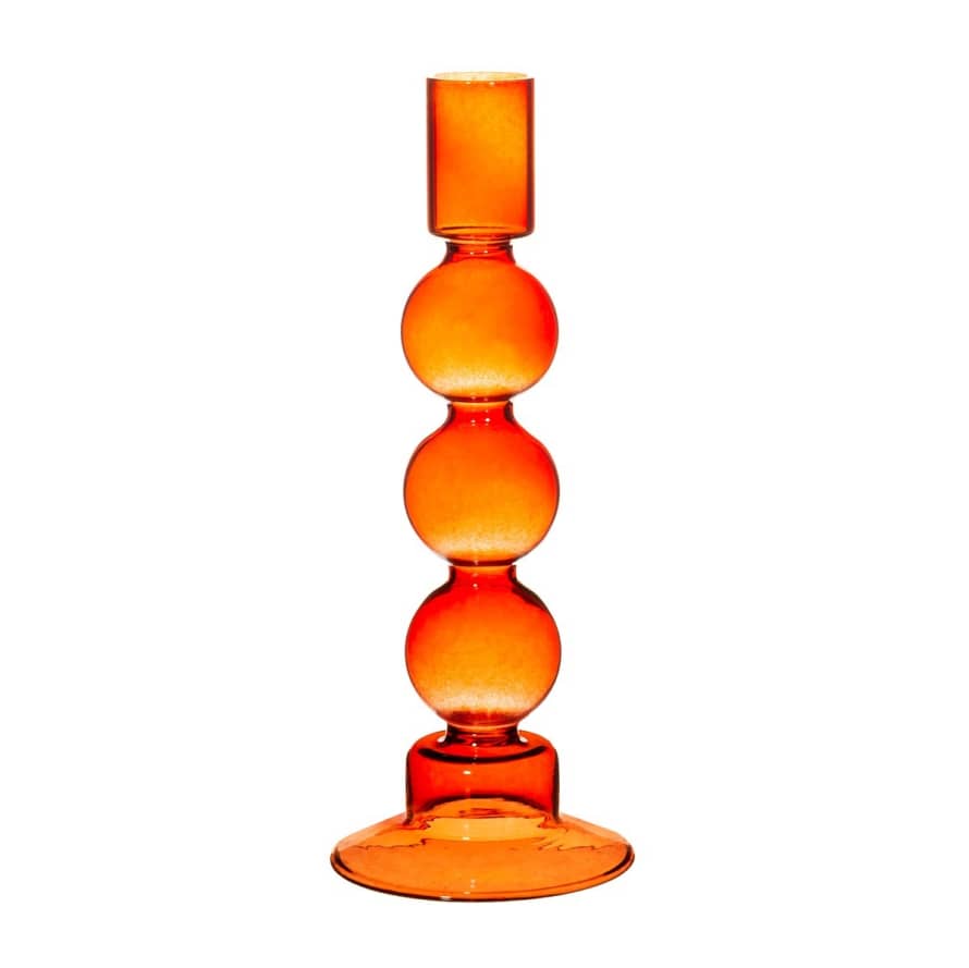 Sass & Belle  Red Glass Bubble Candlestick Holder