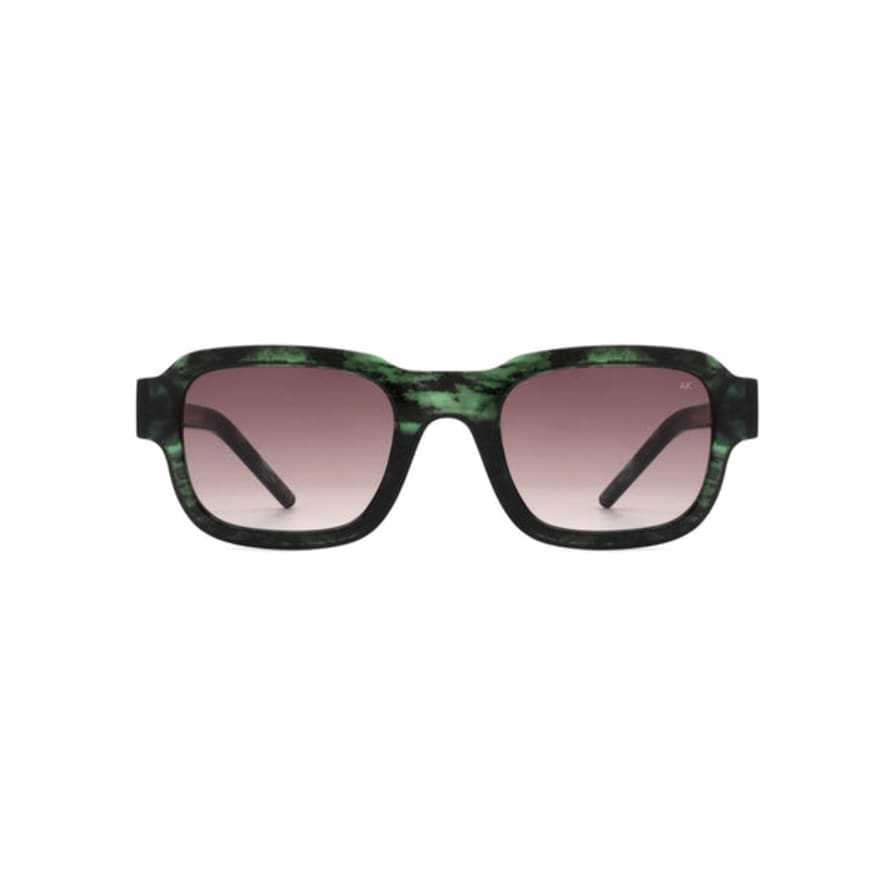 A Kjærbede Halo Sunglasses Green Marble Transparent