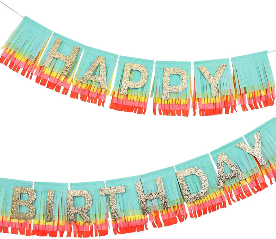 Meri Meri Rainbow Happy Birthday Fringe Garland