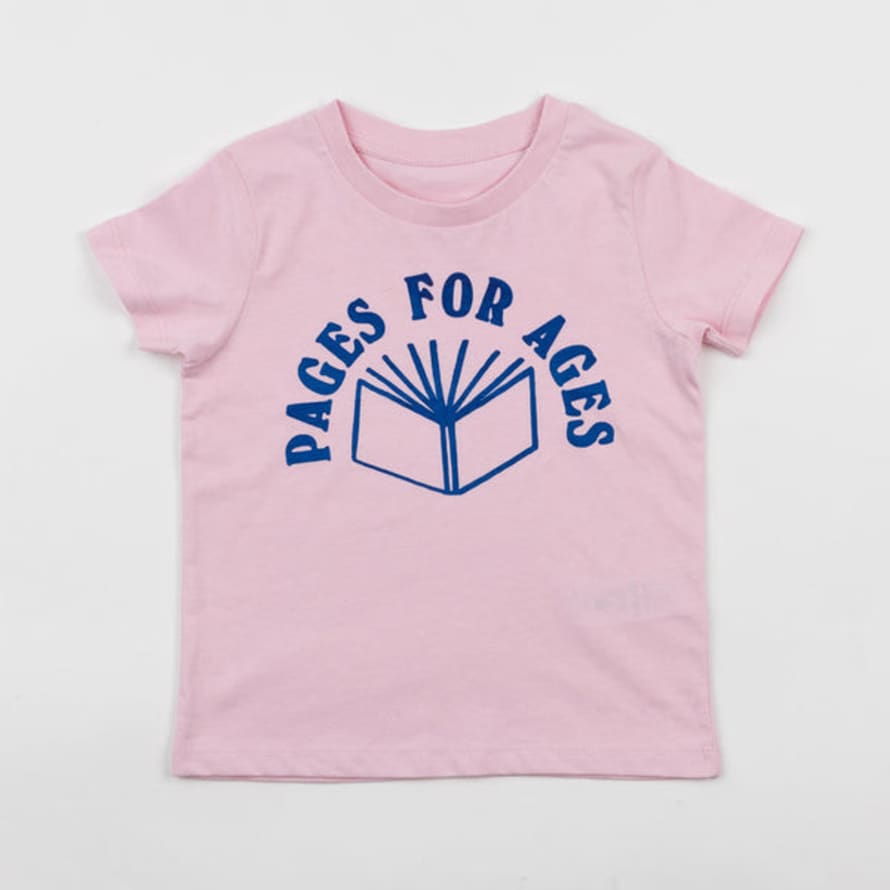 ANNUAL STORE Sample Sale Organic Pages For Ages T Shirt - Blossom / Cornflower