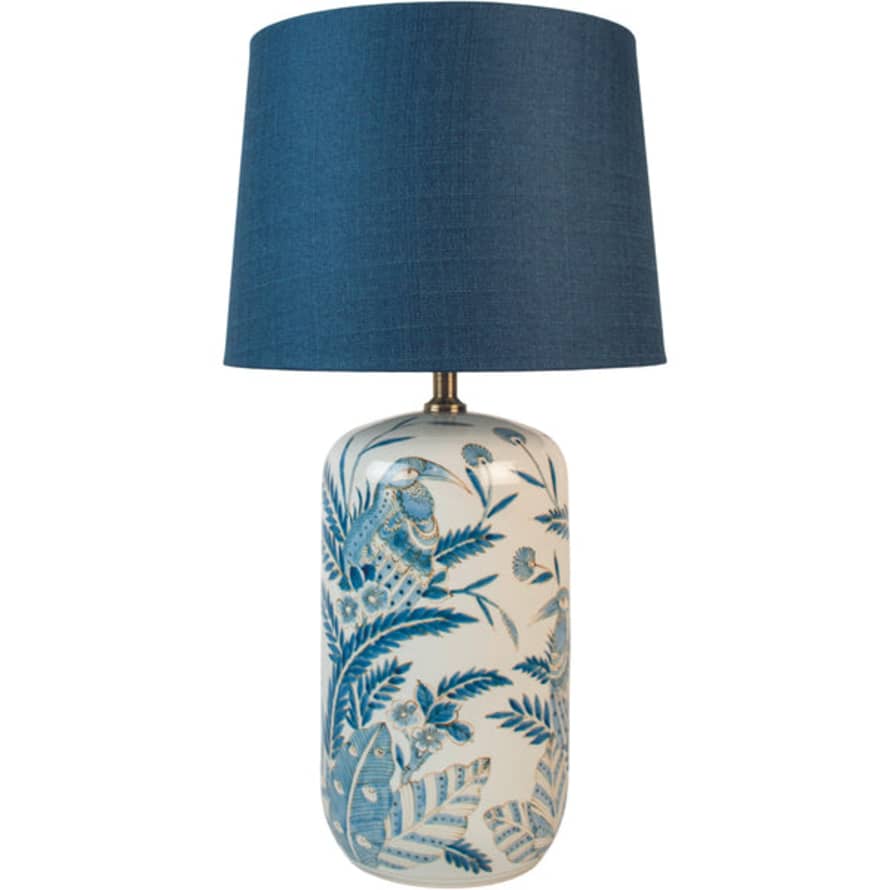 Distinctly Living Blue Parrot Lamp And Shade
