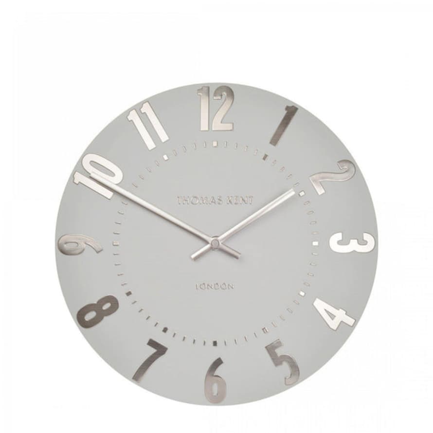 Distinctly Living 12" Mulberry Wall Clock Silver Cloud