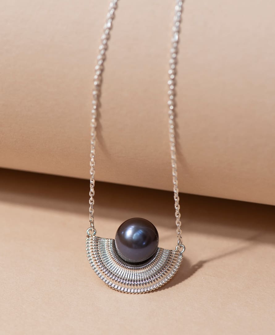 Zoe and Morgan  Adella Sterling Silver and Pearl Necklace