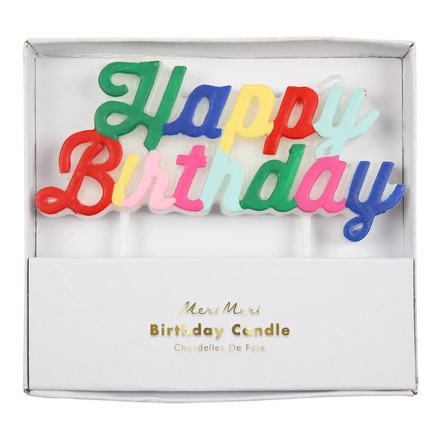Meri Meri Multi Coloured Happy Birthday Candle