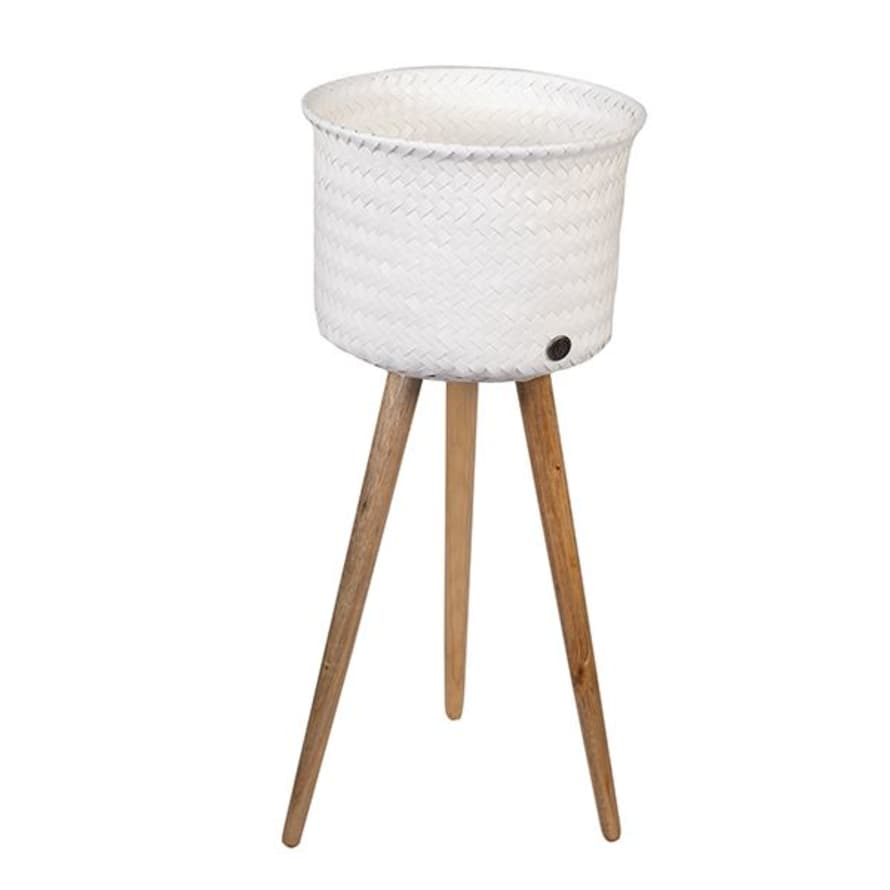 Handed By  White Up High Plant Basket Stand
