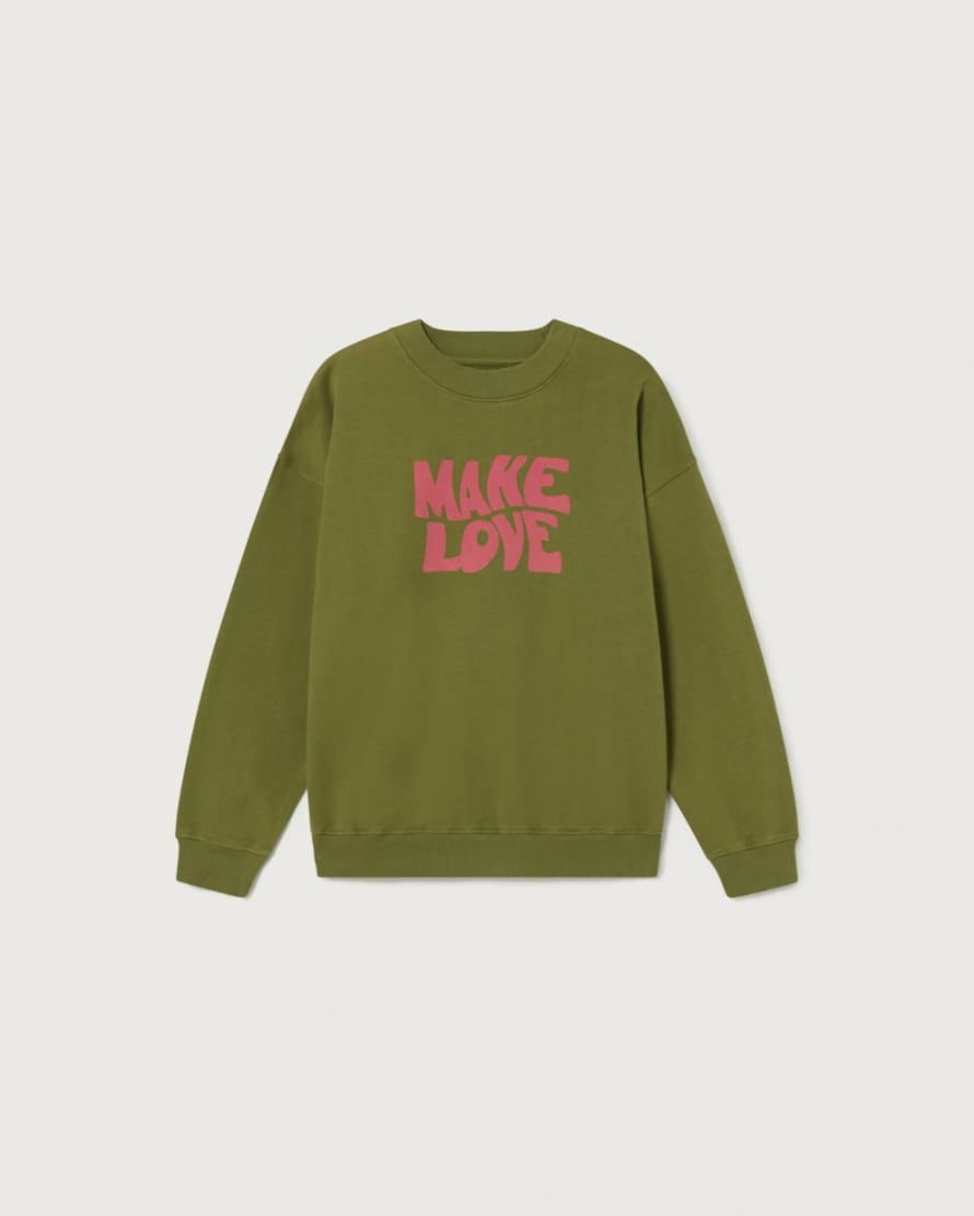 Thinking Mu Make Love Sweatshirt - Parrot Green
