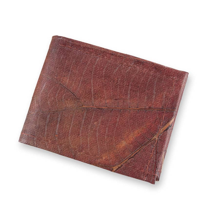 Jungley Leaf Leather Wallet - Chestnut Brown