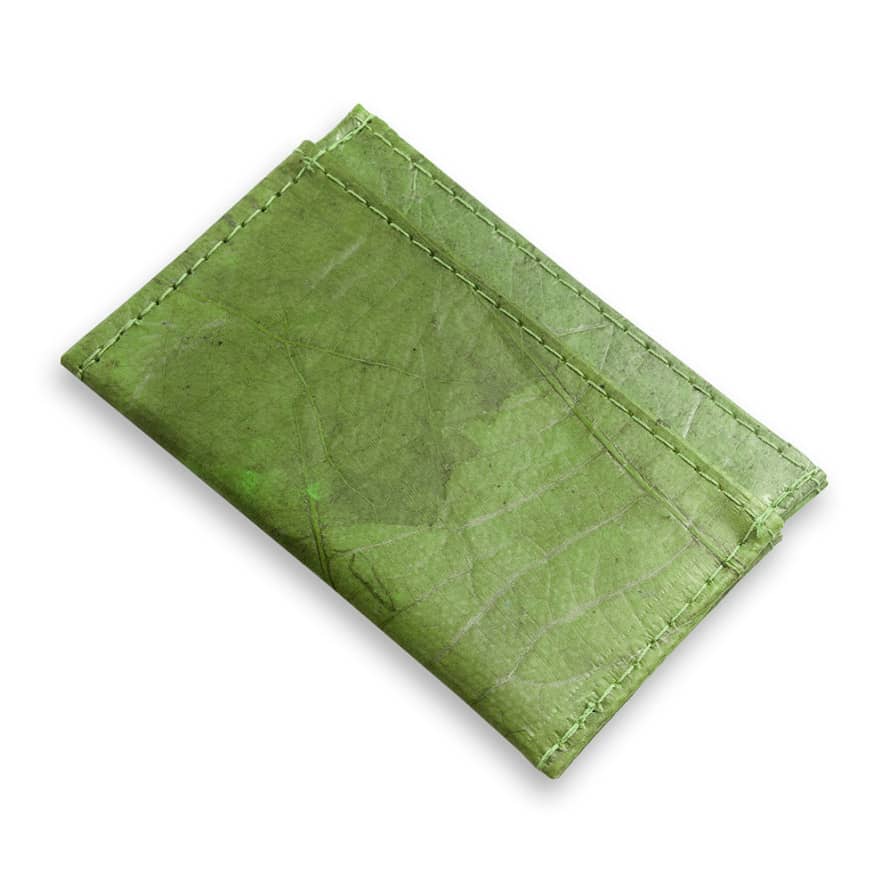 Jungley Leaf Leather Cardholder - Green