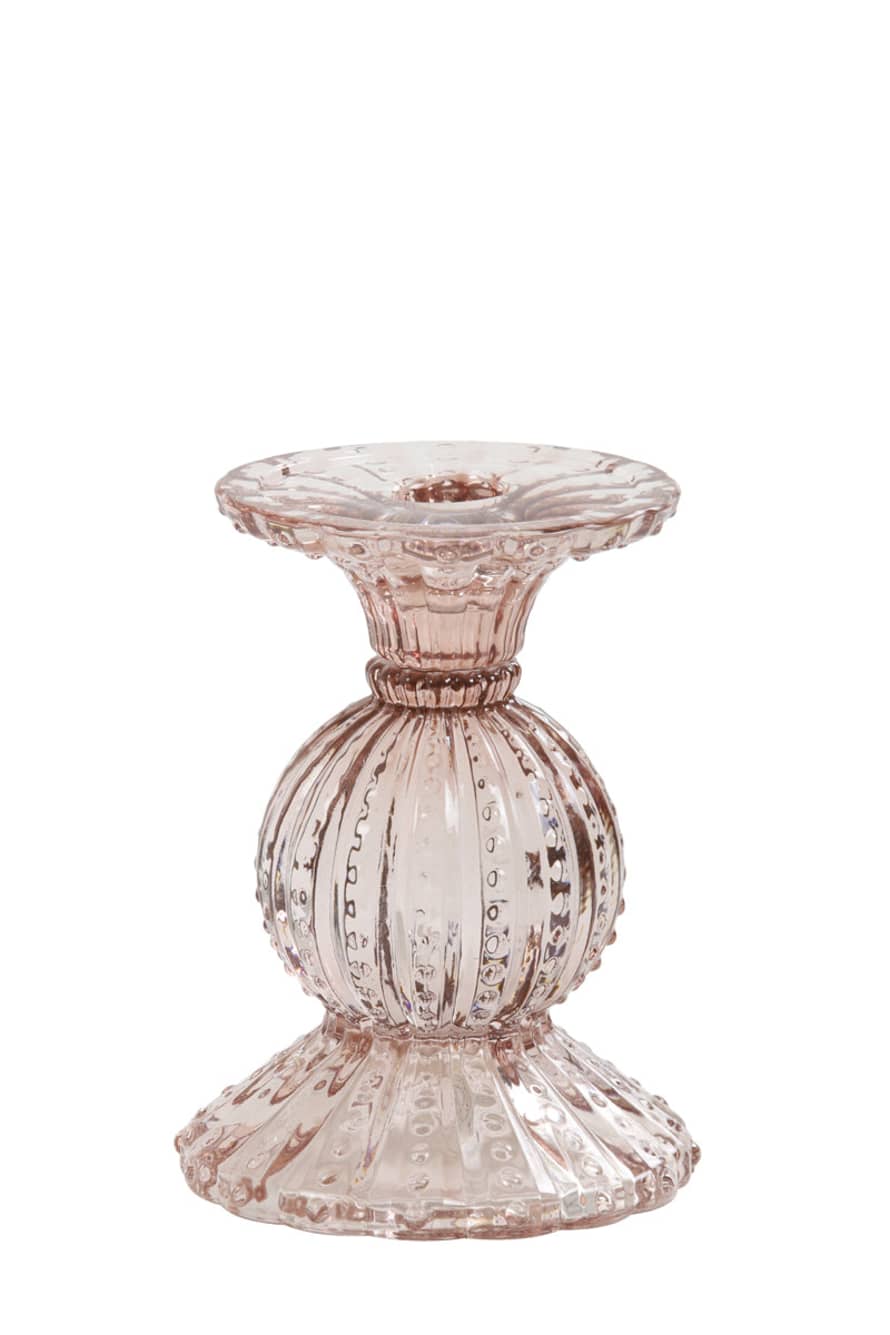Or & Wonder Collection Pink Glass Candle Holder