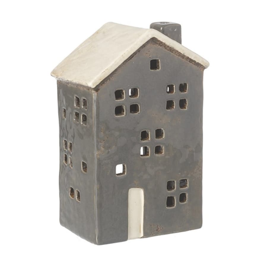 Heaven Sends Ceramic House For Tealight In Grey