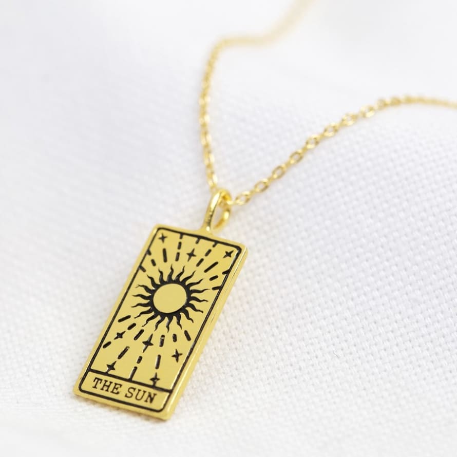 Lisa Angel Gold The Sun Tarot Card Pendant Necklace