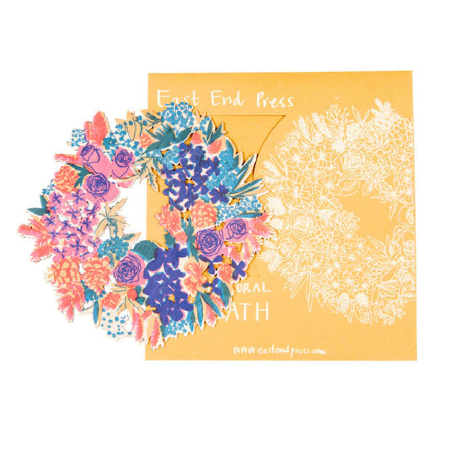 East End Press Floral Wooden Wreath