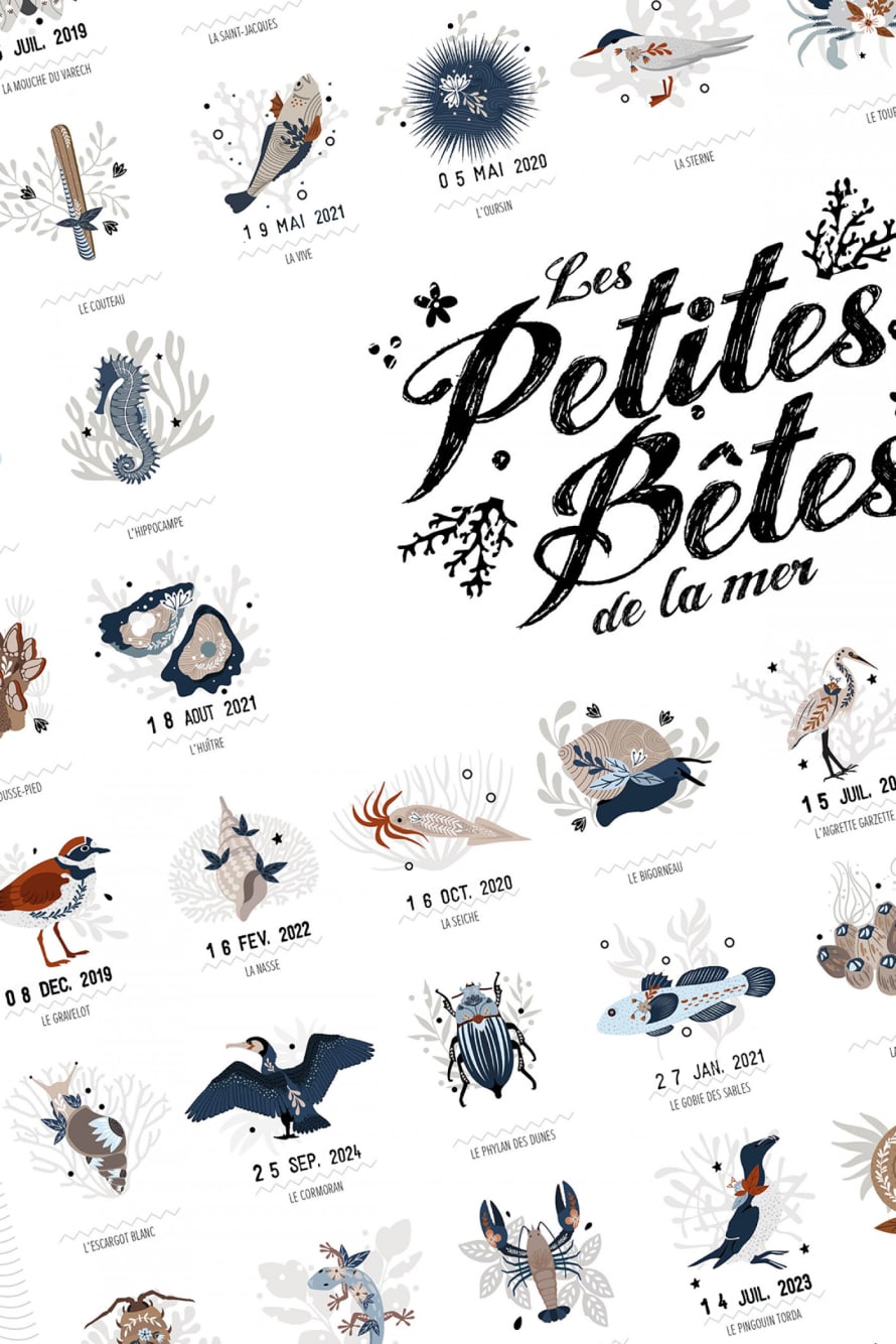 LES PETITES DATES Poster À Tamponner Les Petites Bêtes De La Mer