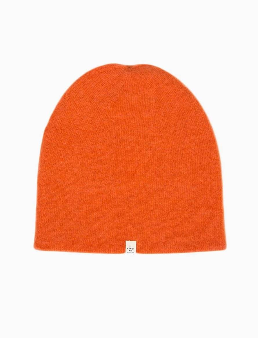 Trouva: Orange Light Solid Wool and Cashmere Fisherman Beanie