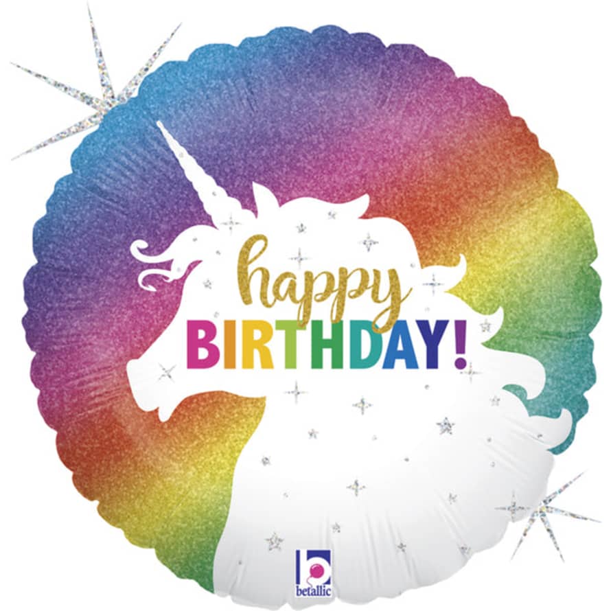 Betallic Balloon Happy Birthday Unicorn