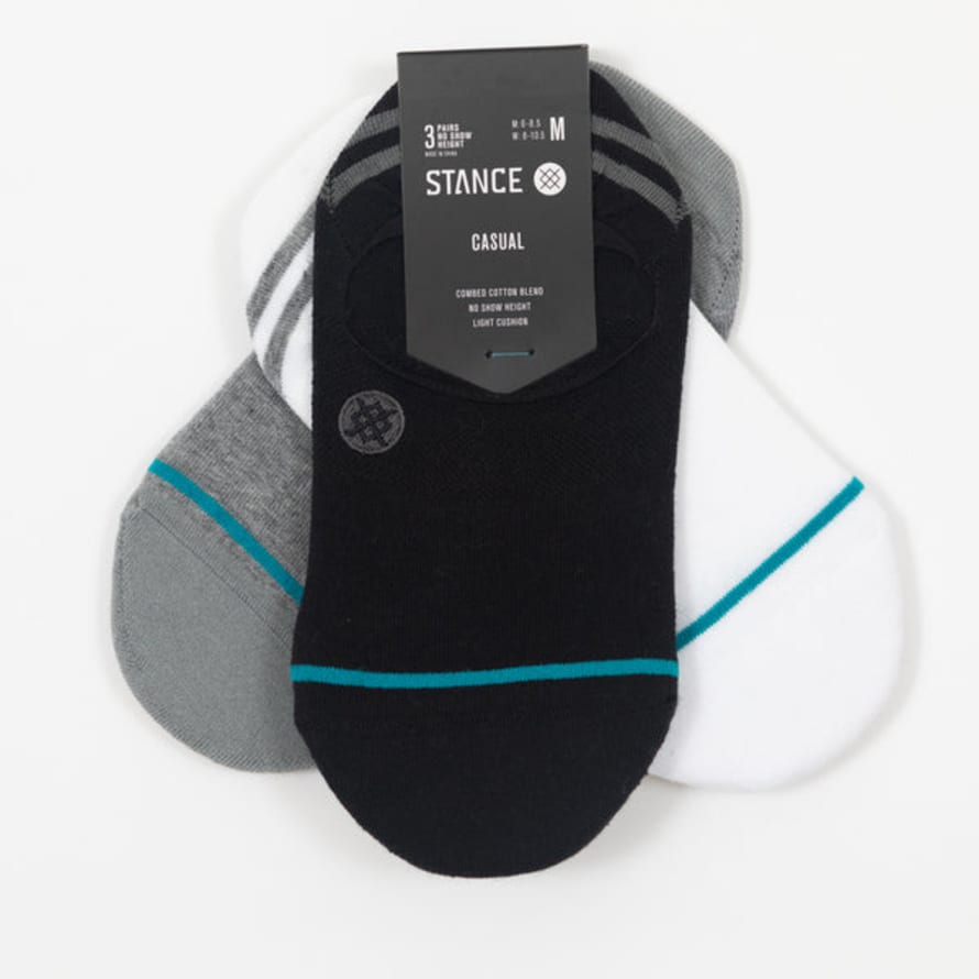 Stance 3 Pack No Show Trainer Socks in Multi