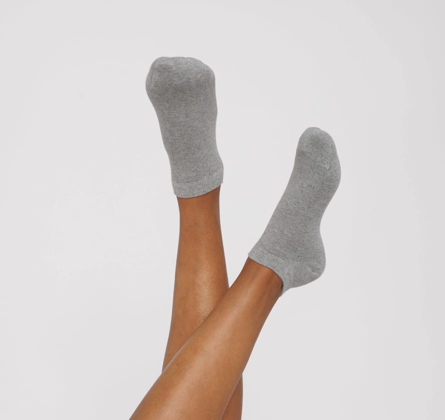 Organic Basics Organic Cotton Ankle Socks 2-Pack Grey Melange