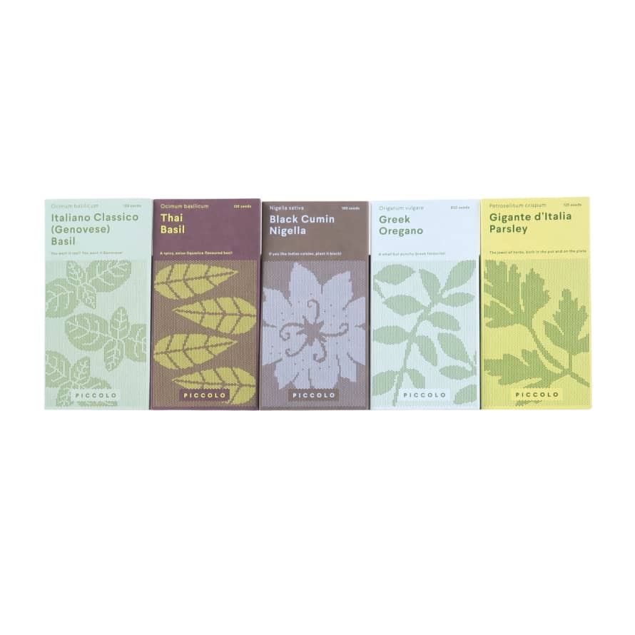 Piccolo Set of 5 Packs of Herb and Spice Seeds