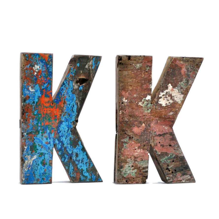 Fantastik Recycled Wooden Letter K
