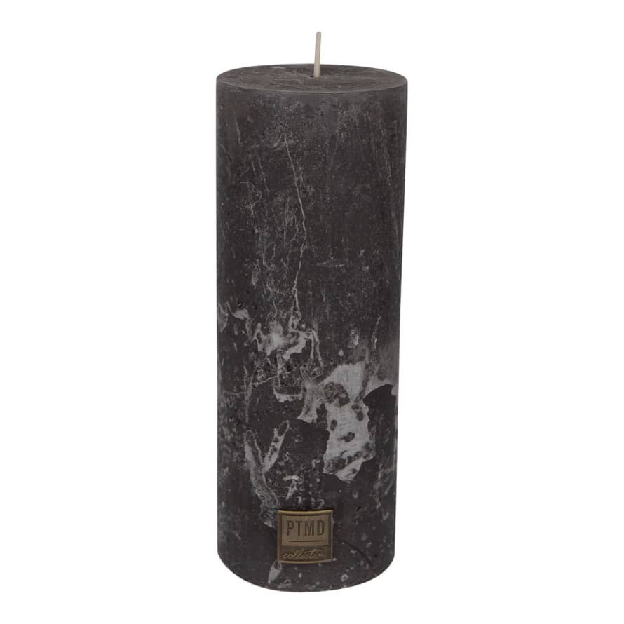 PTMD 18 x 7cm Rustic Swish Grey Pillar Candle