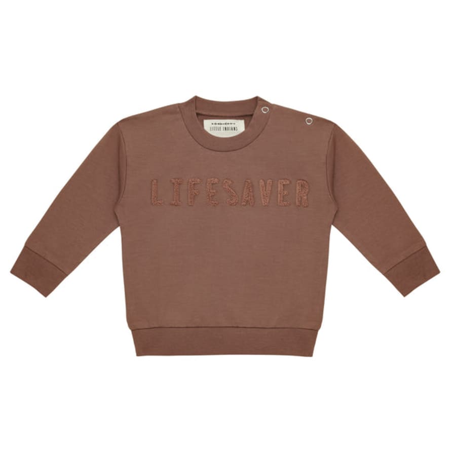 Little Indians Boxy Sweater Lifesaver - Acorn Brown
