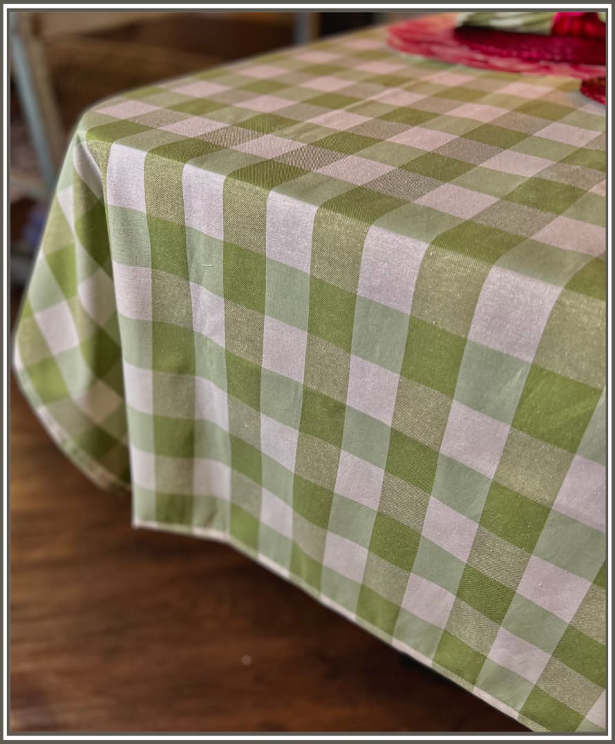 by bottega Green Gingham Tablecloth