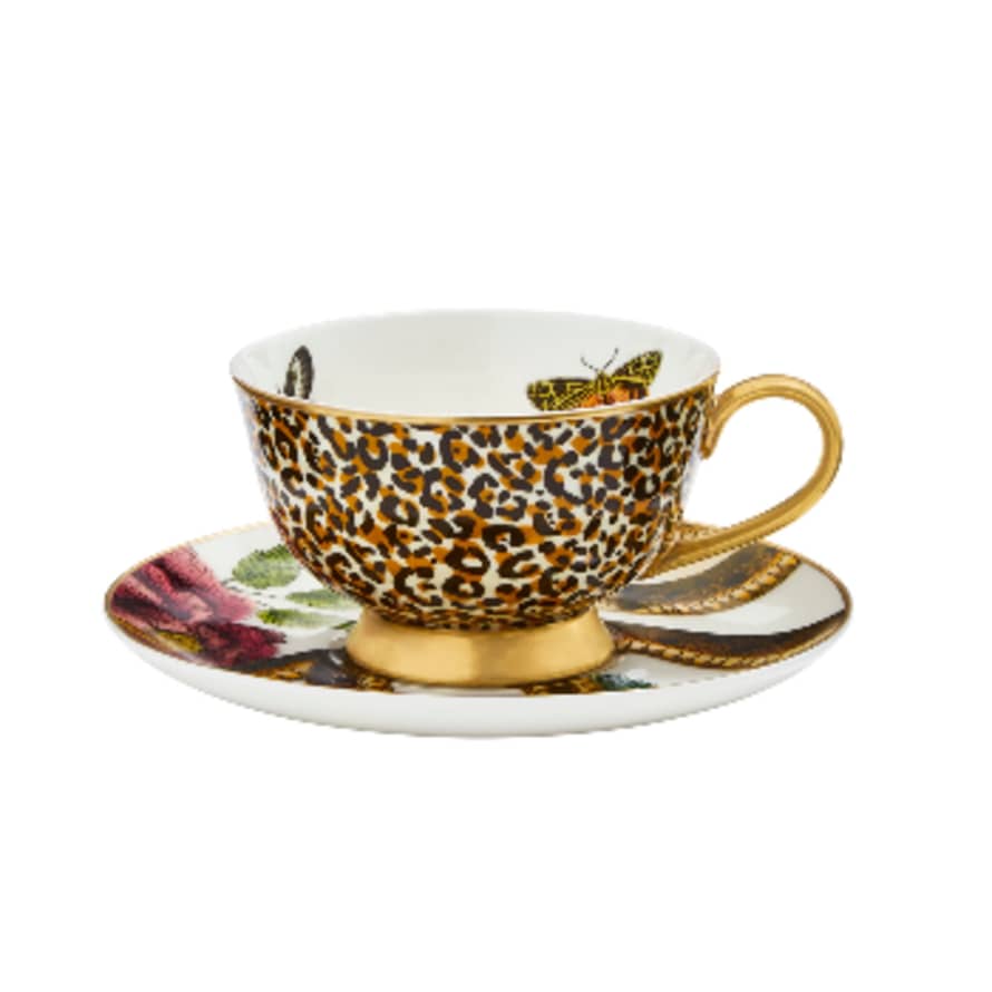 Spode Creatures of Curiosity Leopard Print Coupe Teacup and Saucer