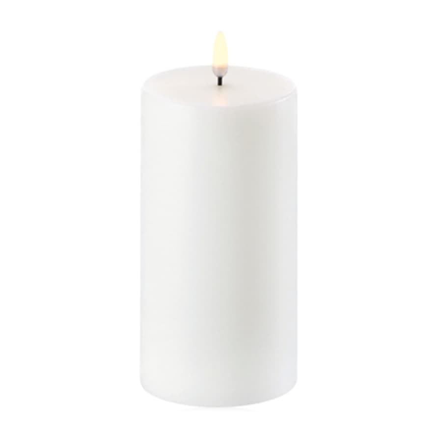 Uyuni  LED Pillar Candle Nordic White 7.8x15cm