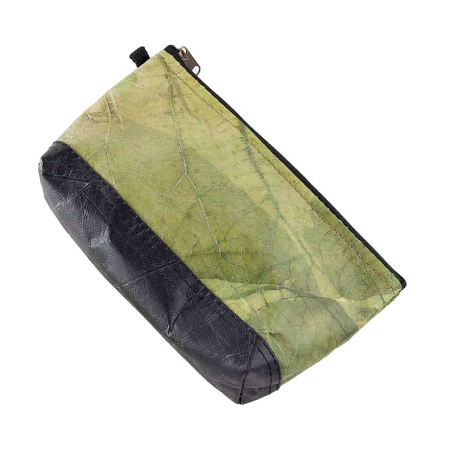 Jungley Riverside Leaf Leather Wash Bag