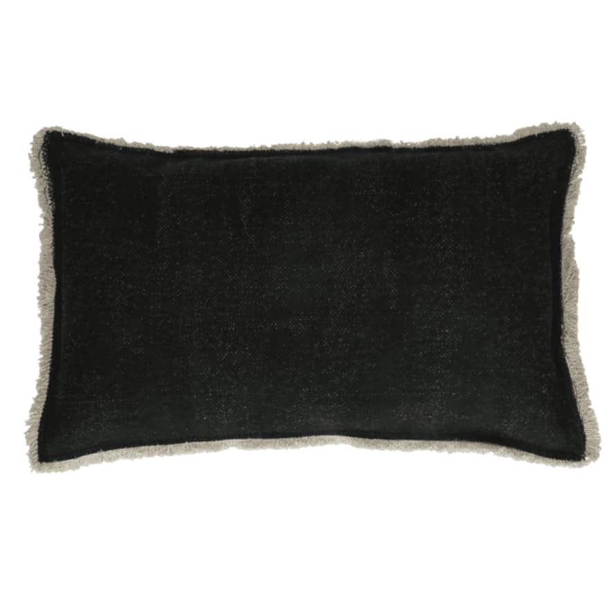 Pomax Tuvi Cotton Cushion 30x50cm - Black