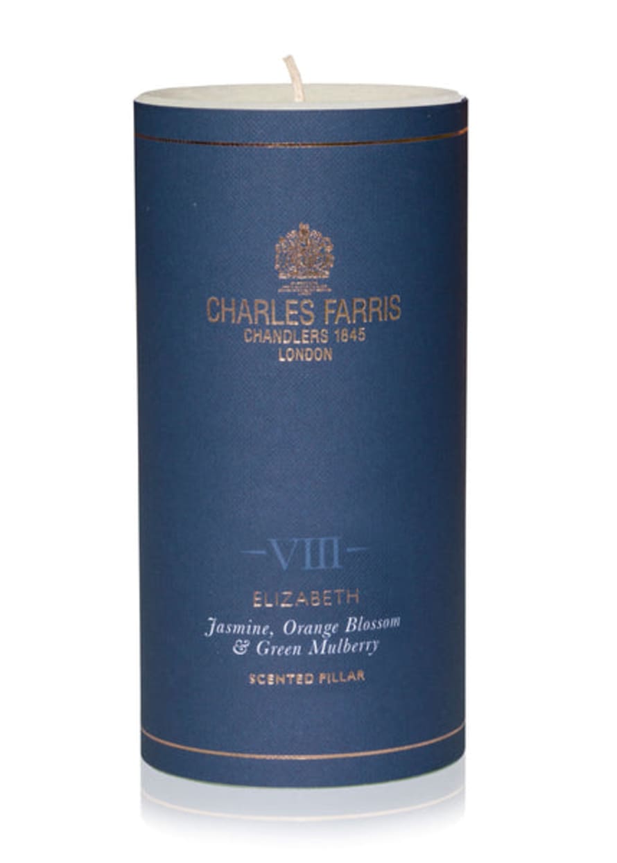 Charles Farris Scented Pillar Candle 3" X 6" - Elizabeth Viii, Orange Blossom, Jasmine & Green Mulberry