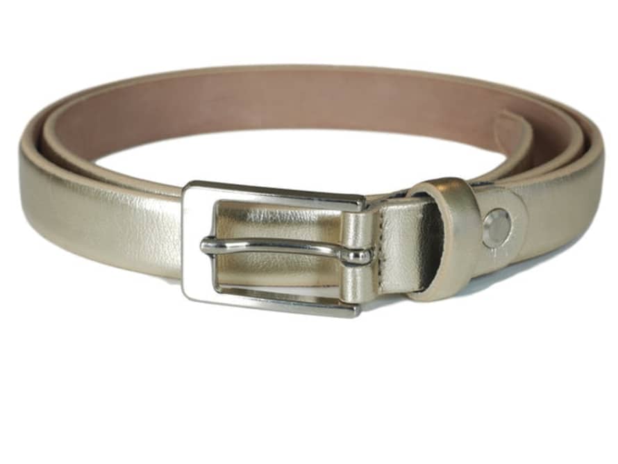 Fioriblu Metallic Leather Belt - Light Gold