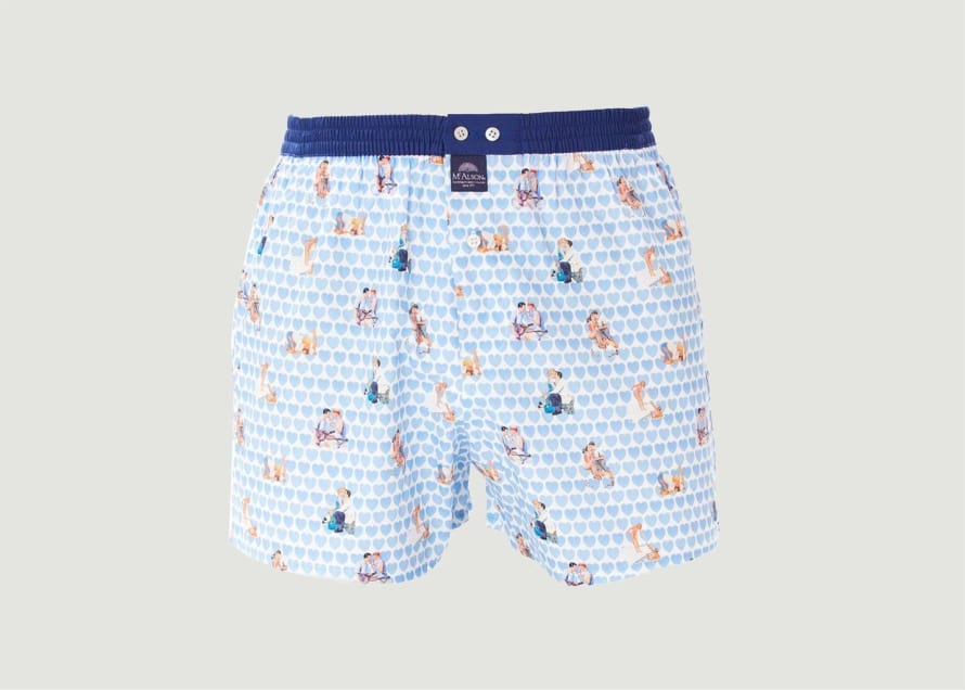 Mc Alson Cotton Boxer Shorts With Couples And Hearts
