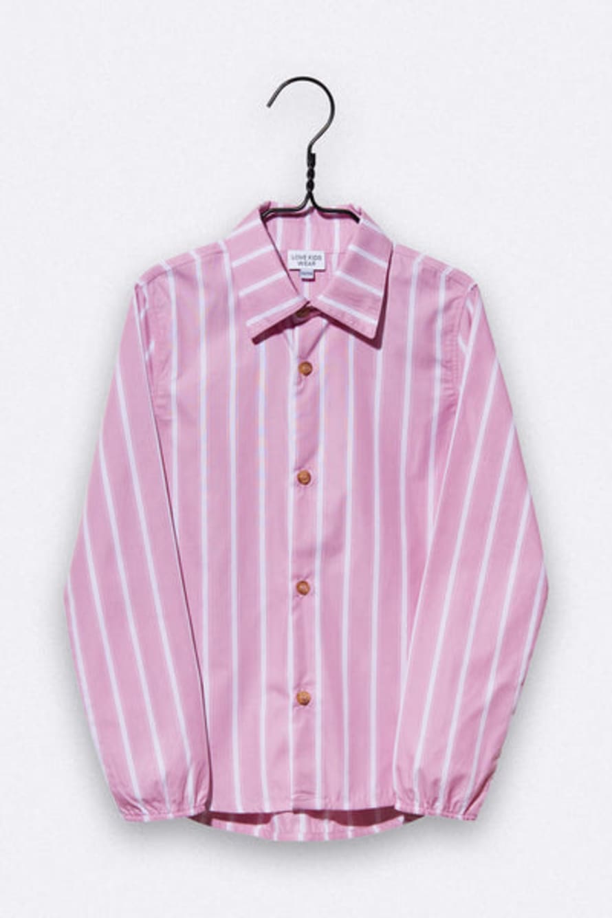 LOVE kidswear Eva Blouse In Pink & White Stripes For Kids