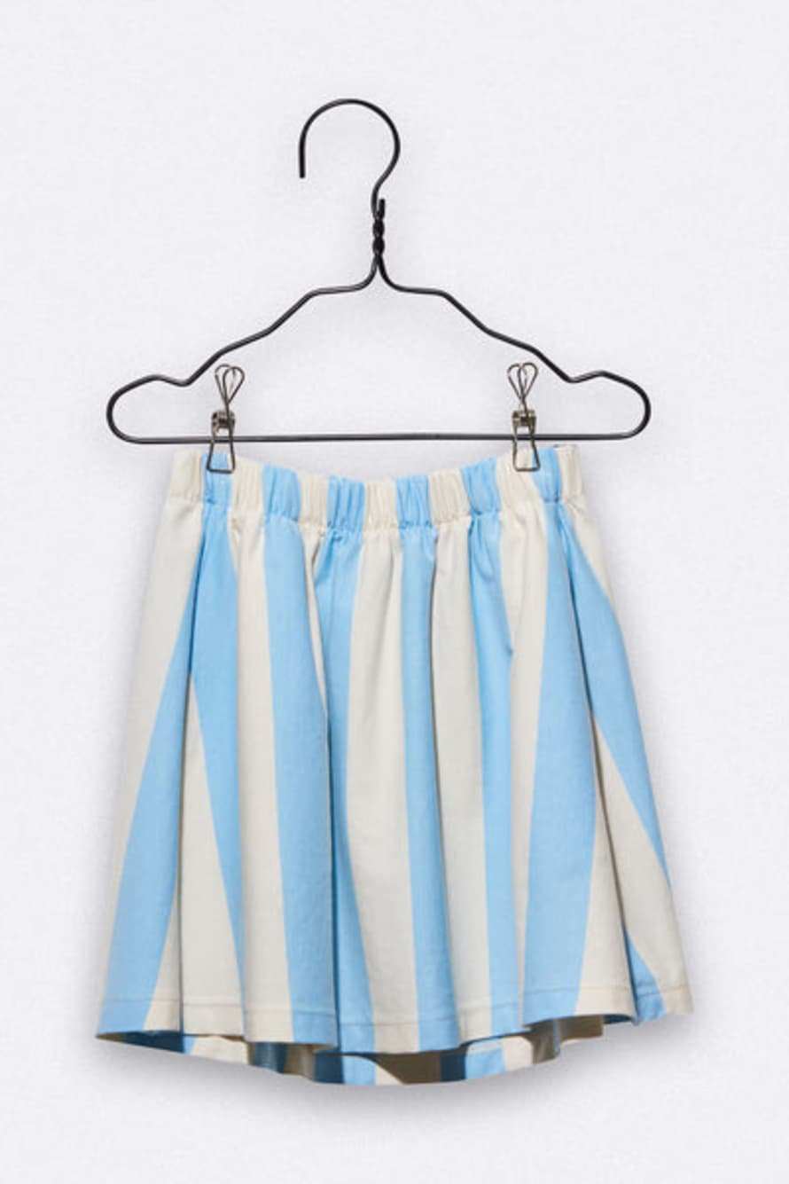 LOVE kidswear Neve Skirt In Light Blue & Cream Stripes For Kids
