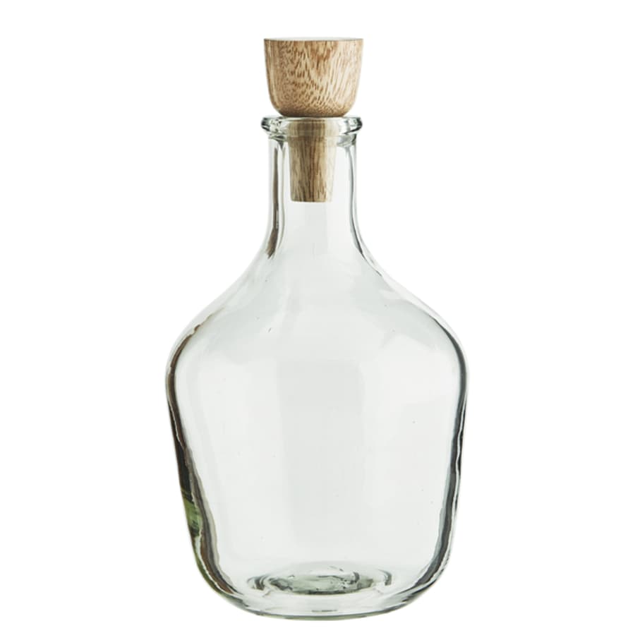 Madam Stoltz Glass Bottle with Wooden Stopper