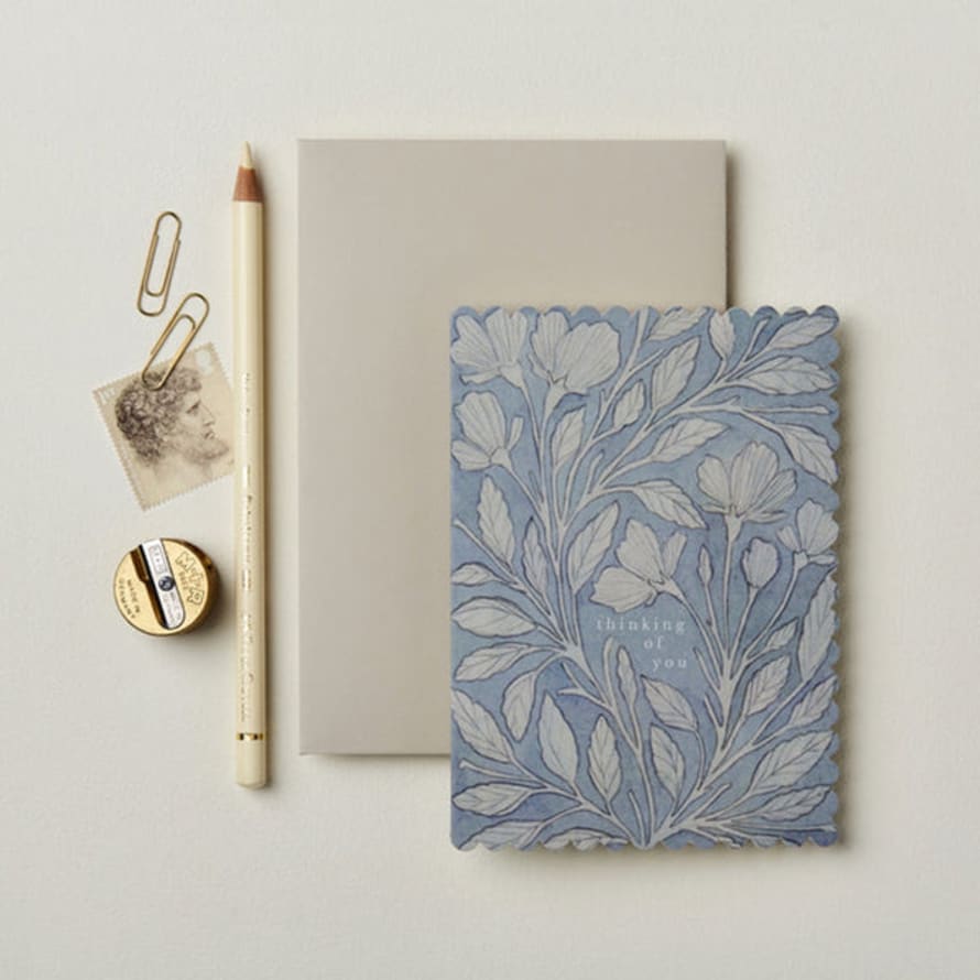 Wanderlust Paper Blue Flora Thinking Of You Card
