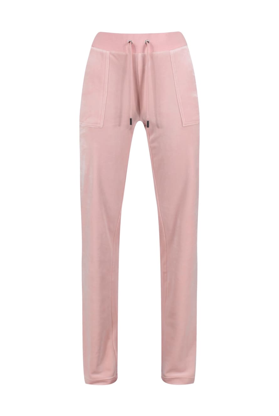 Juicy Couture Del Ray Classic Velour Pocketed Bottoms - Pale Pink