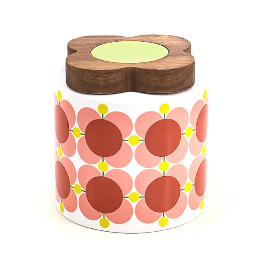 Orla Kiely Atomic Flower Bubblegum Ceramic Storage Jar
