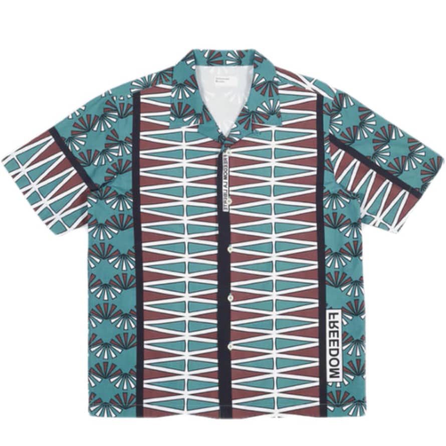 Trouva: Road Trip Shirt In Green Freedom Print Cotton
