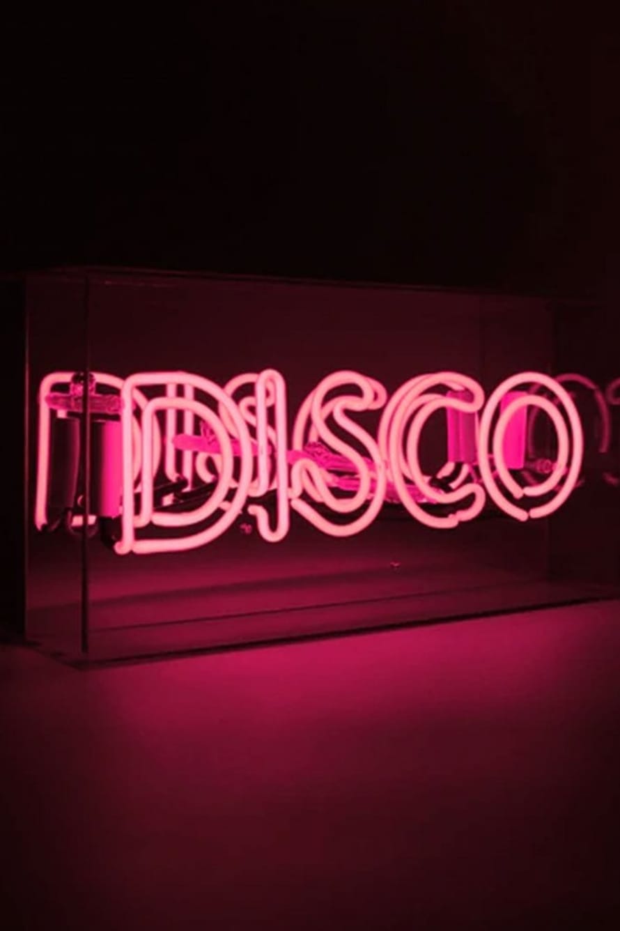Locomocean Acrylic Box Neon Sign - Disco In Pink