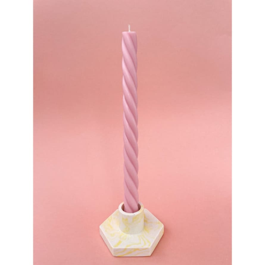 APRIL'S CHERRY Twisted Candle - Pink
