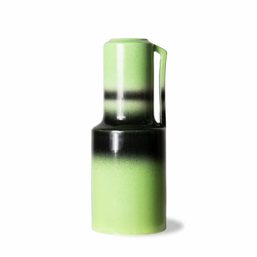 HK Living The Emeralds: Green Ceramic Vase with Handle