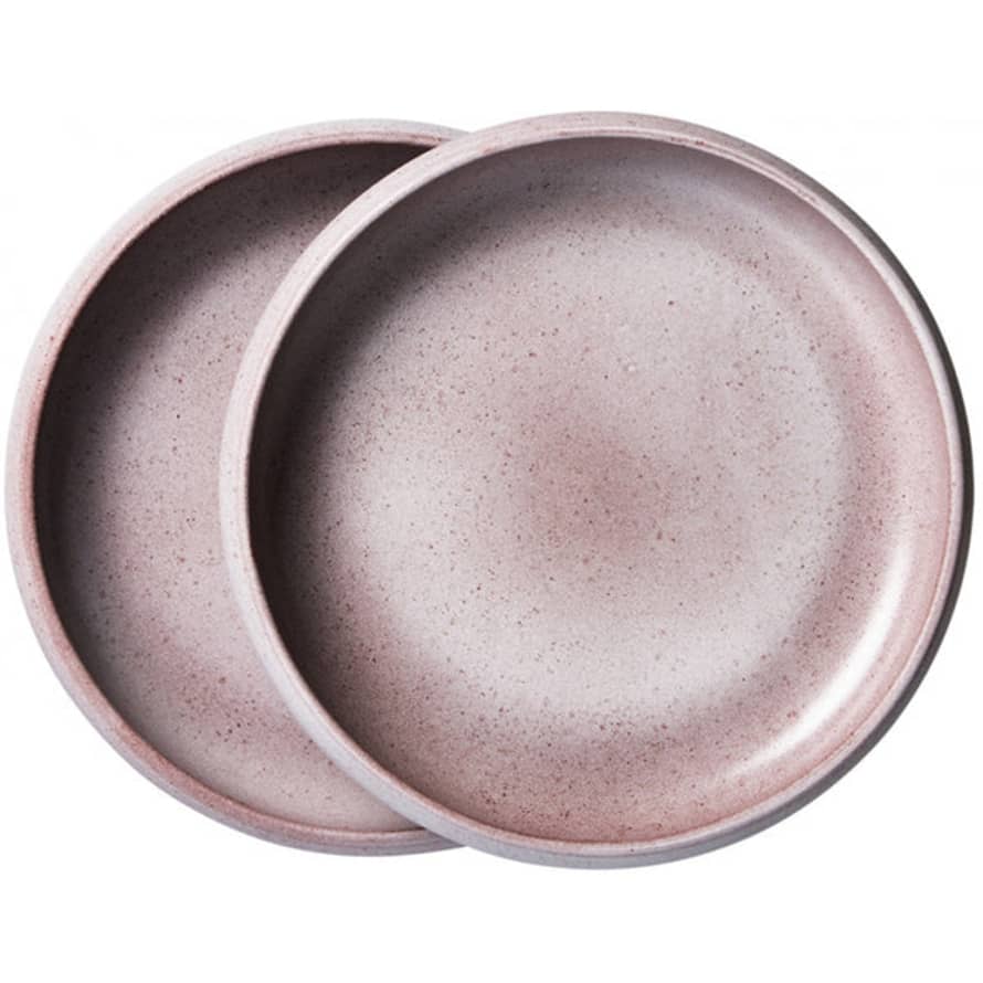 HK Living Bold & Basic Ceramics: Deep Plate Purple (Set of 2)